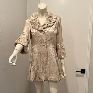 DAMEE Cream swing swing jacket L